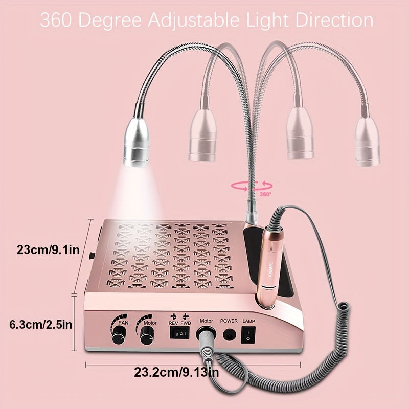 35000rpm Professional Electric Nail Drill Machine, High-Speed Nail Art Drill Set, All-in-One Acrylic, Gel Removal & Polishing Drill with LED, Precision Manicure & Pedicure Set, Multifunctional Manicure Tool for Salon And Home